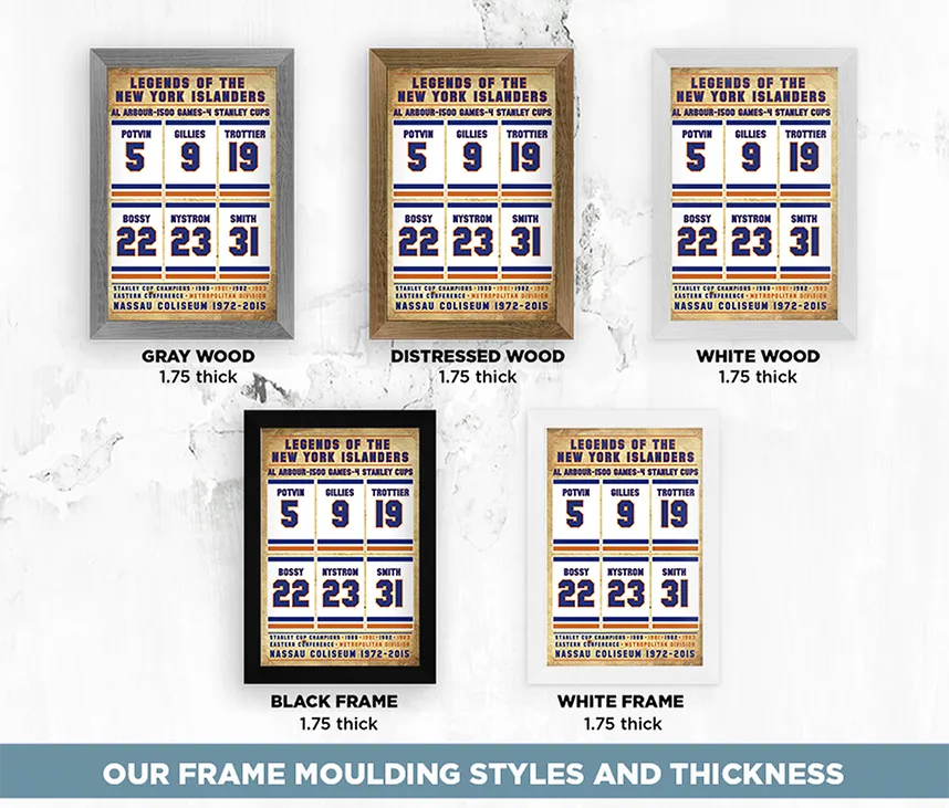 Islanders retired numbers vintage poster