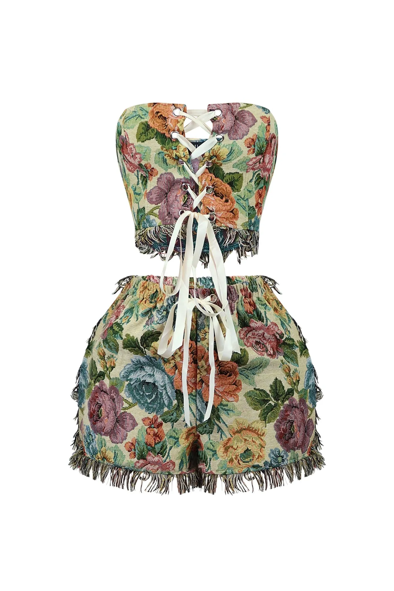 Jace Print Strapless Top & Shorts SET