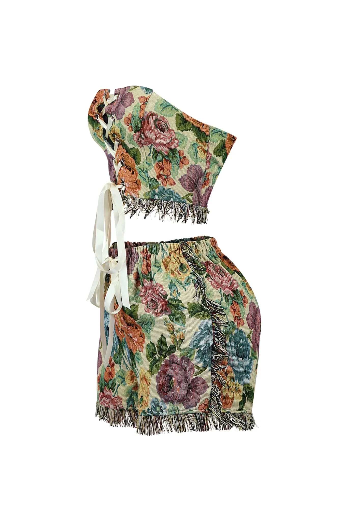 Jace Print Strapless Top & Shorts SET