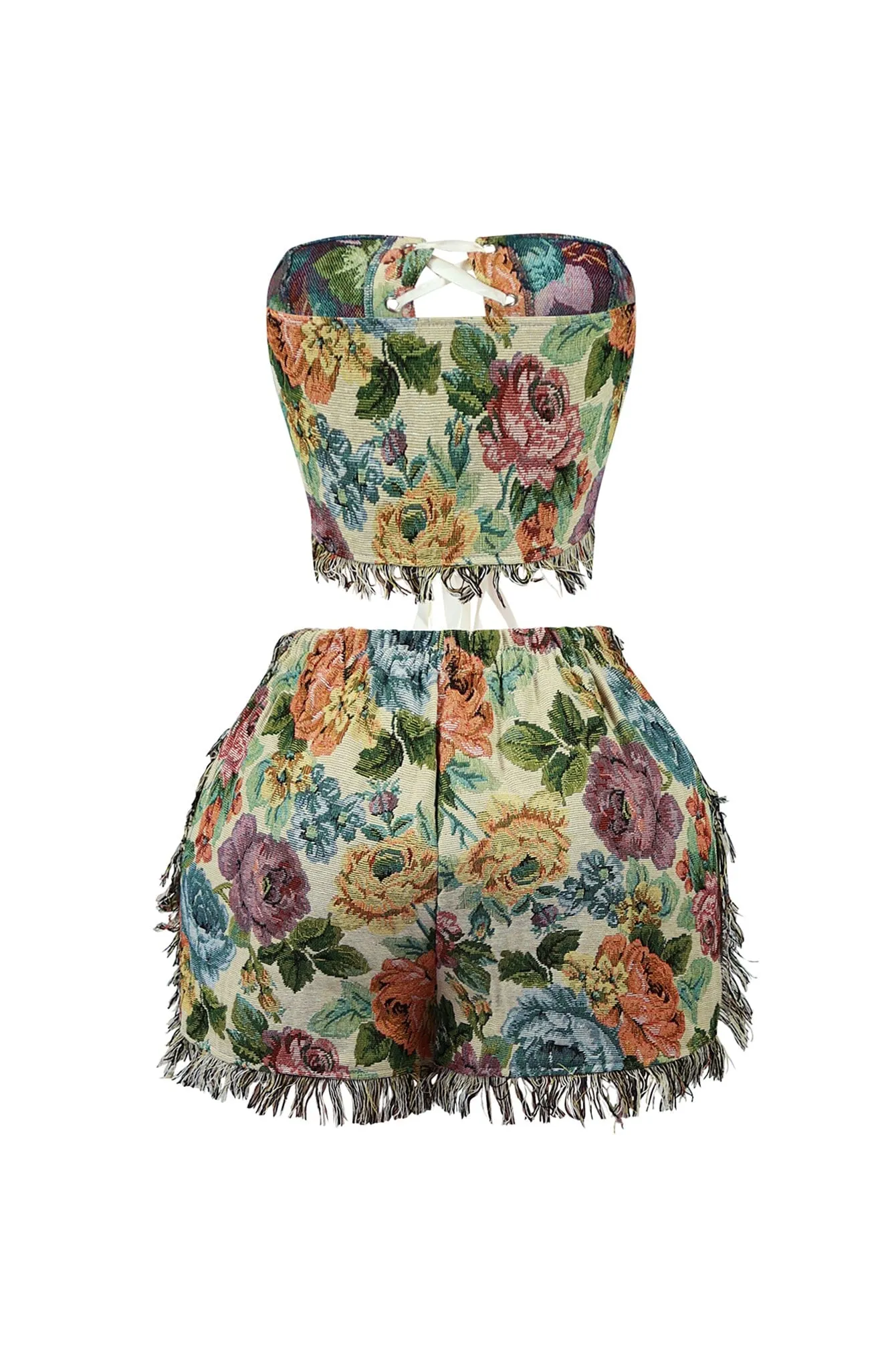 Jace Print Strapless Top & Shorts SET