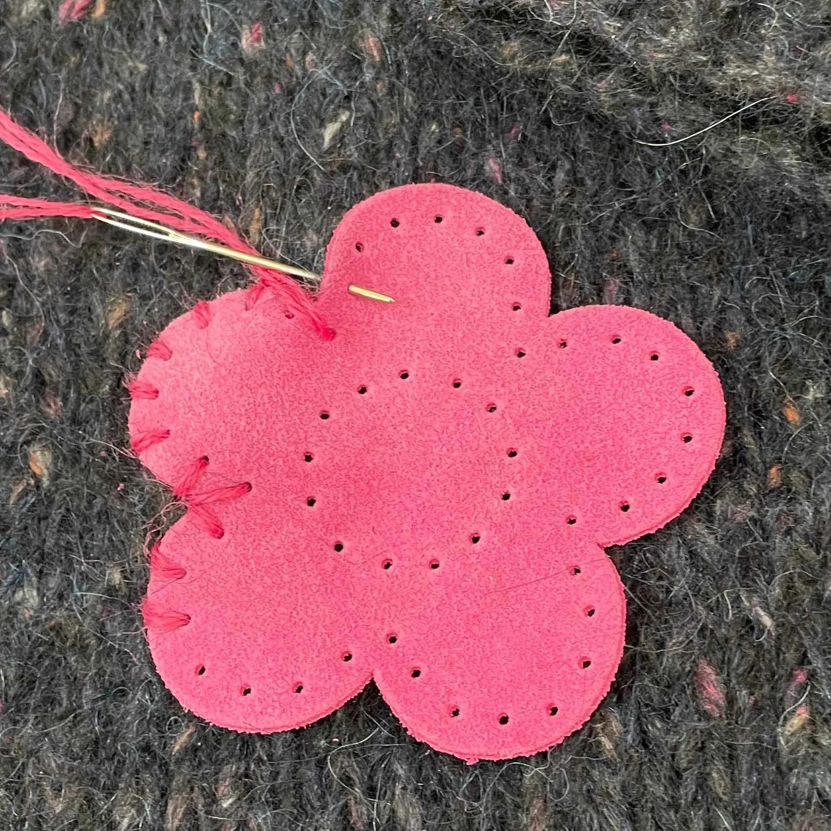 Joe's Toes Big Suede Flower Patches with punched holes