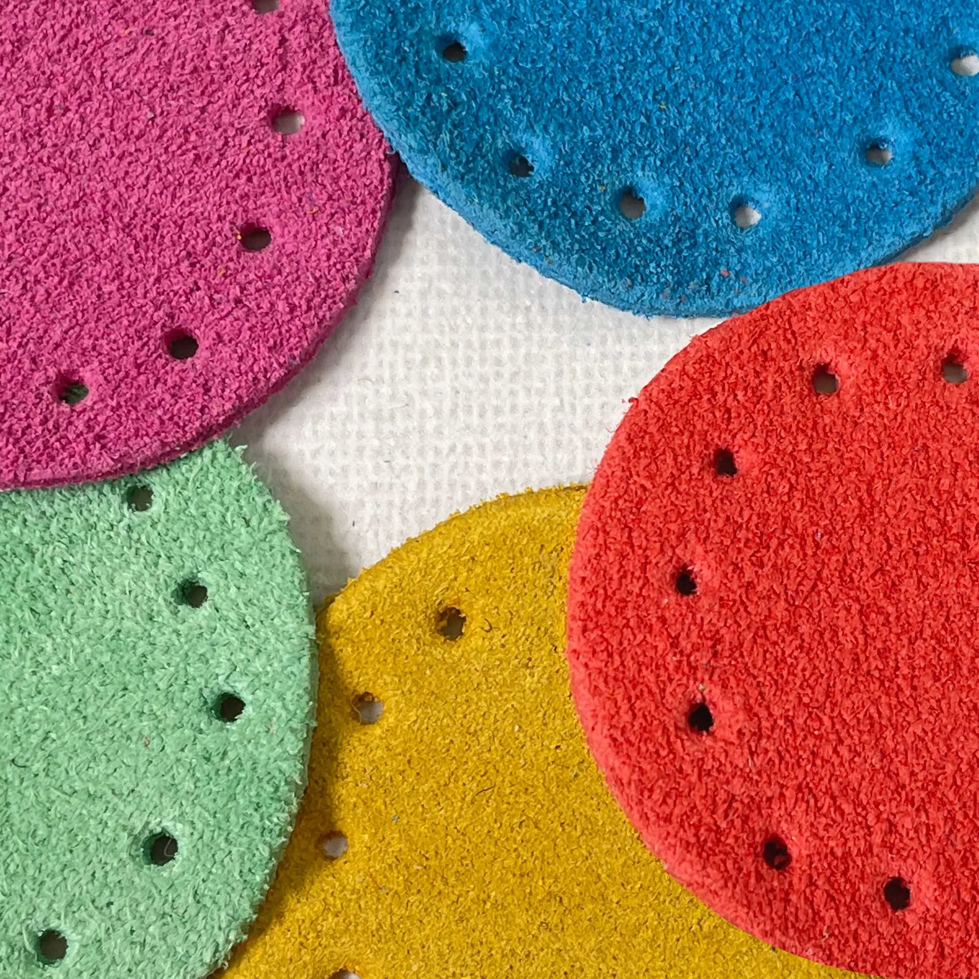 Joe's Toes Big Suede Flower Patches with punched holes
