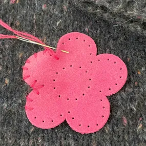 Joe's Toes Big Suede Flower Patches with punched holes