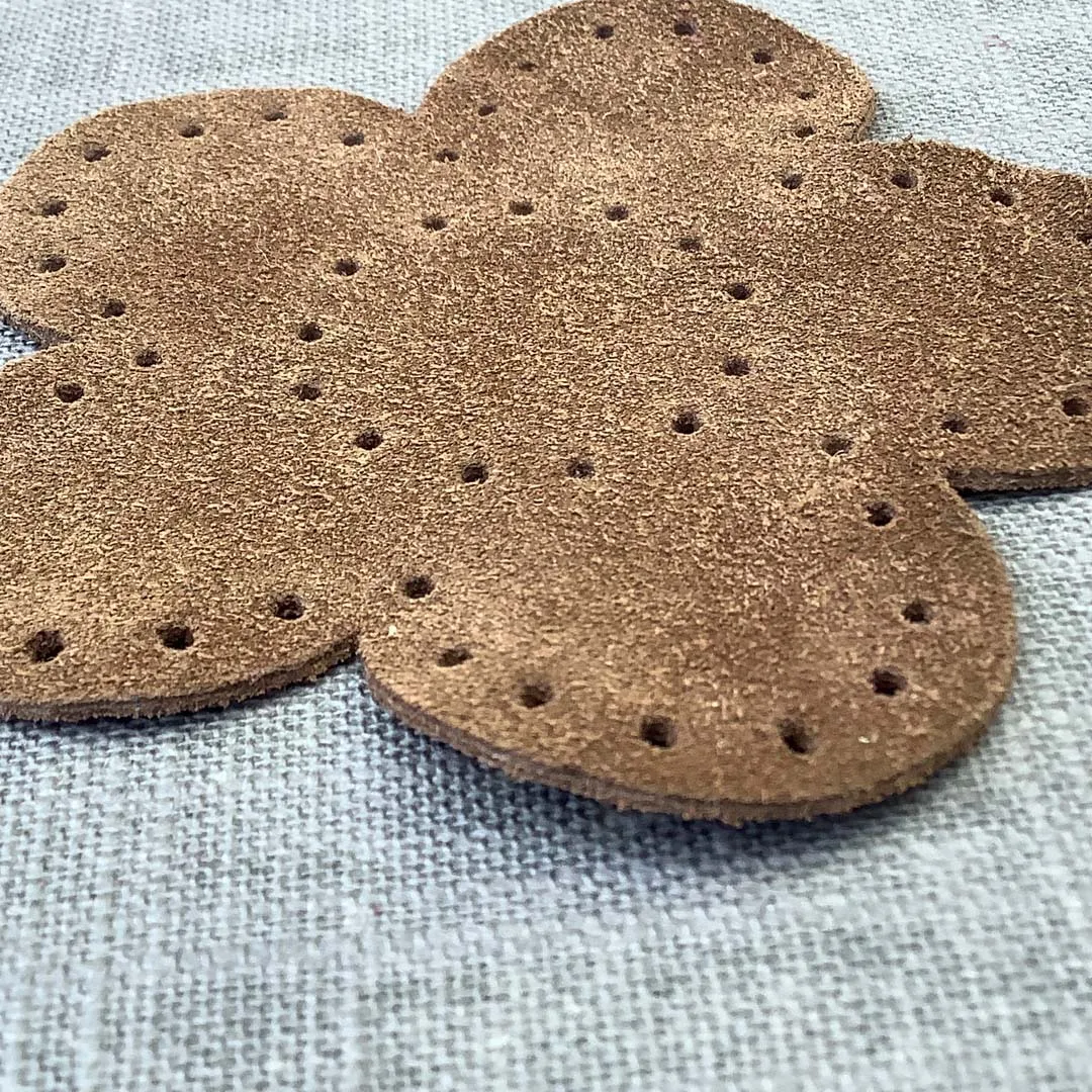 Joe's Toes Big Suede Flower Patches with punched holes