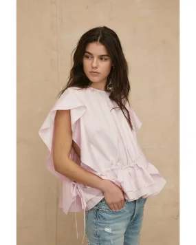 Lincoln Cotton Trapeze Top in Soft Pink