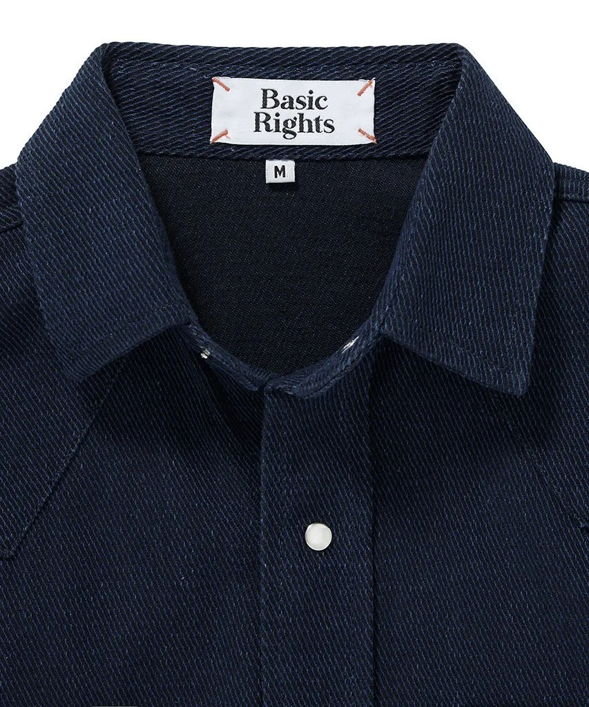Long Sleeve Western Shirt - Navy Flannel