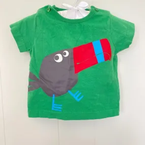 Mini Boden Green Bird Tee 3-6 Months