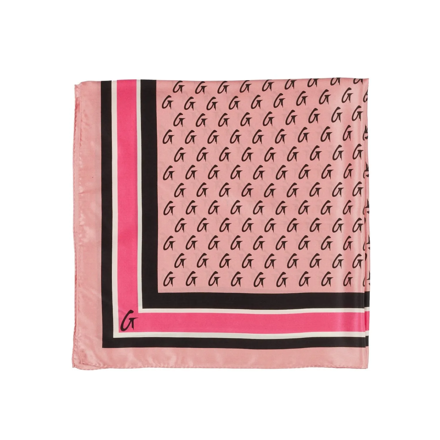 MONOGRAM SILK SCARF PINK-LARGE