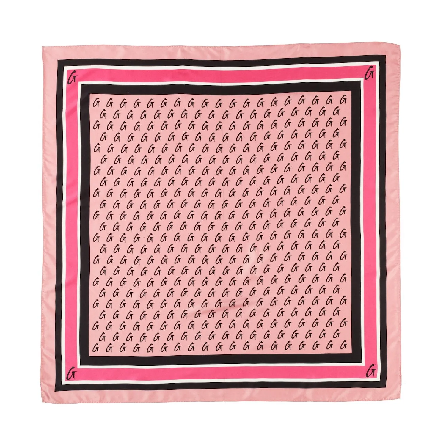 MONOGRAM SILK SCARF PINK-LARGE