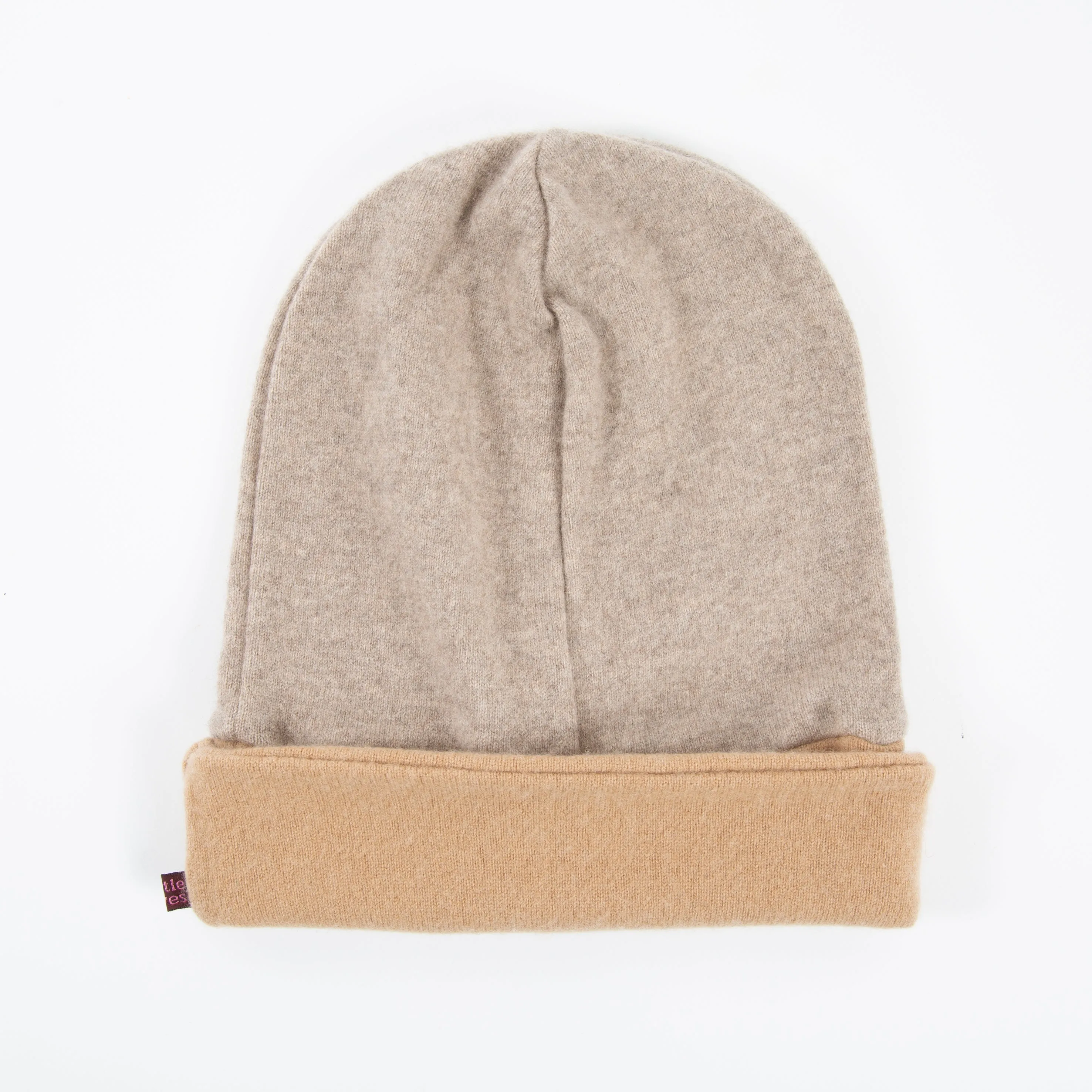Neutral Cashmere Slouched Beanie