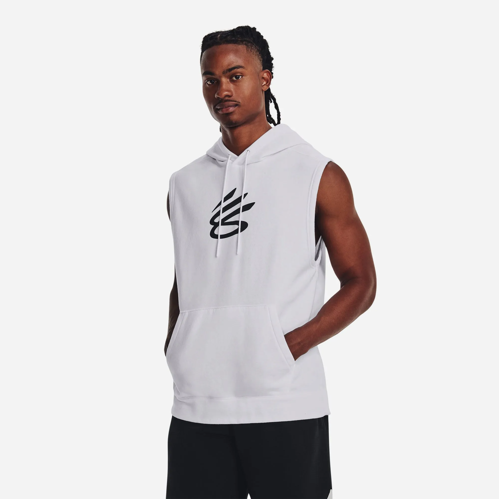 Áo Hoodie Nam Under Armour Curry Fleece Sleeveless - Trắng