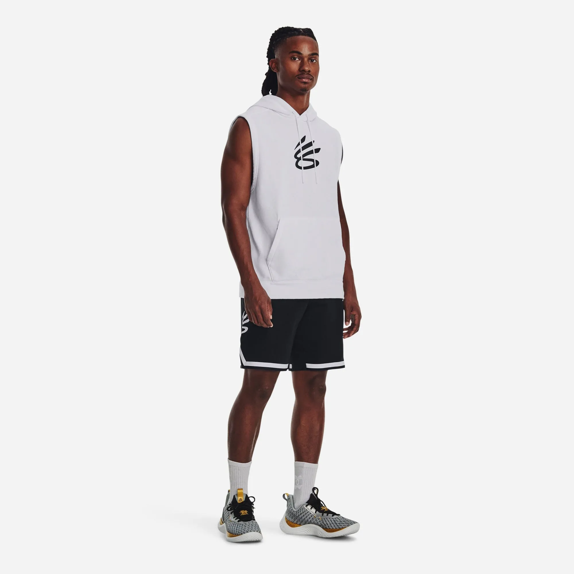 Áo Hoodie Nam Under Armour Curry Fleece Sleeveless - Trắng