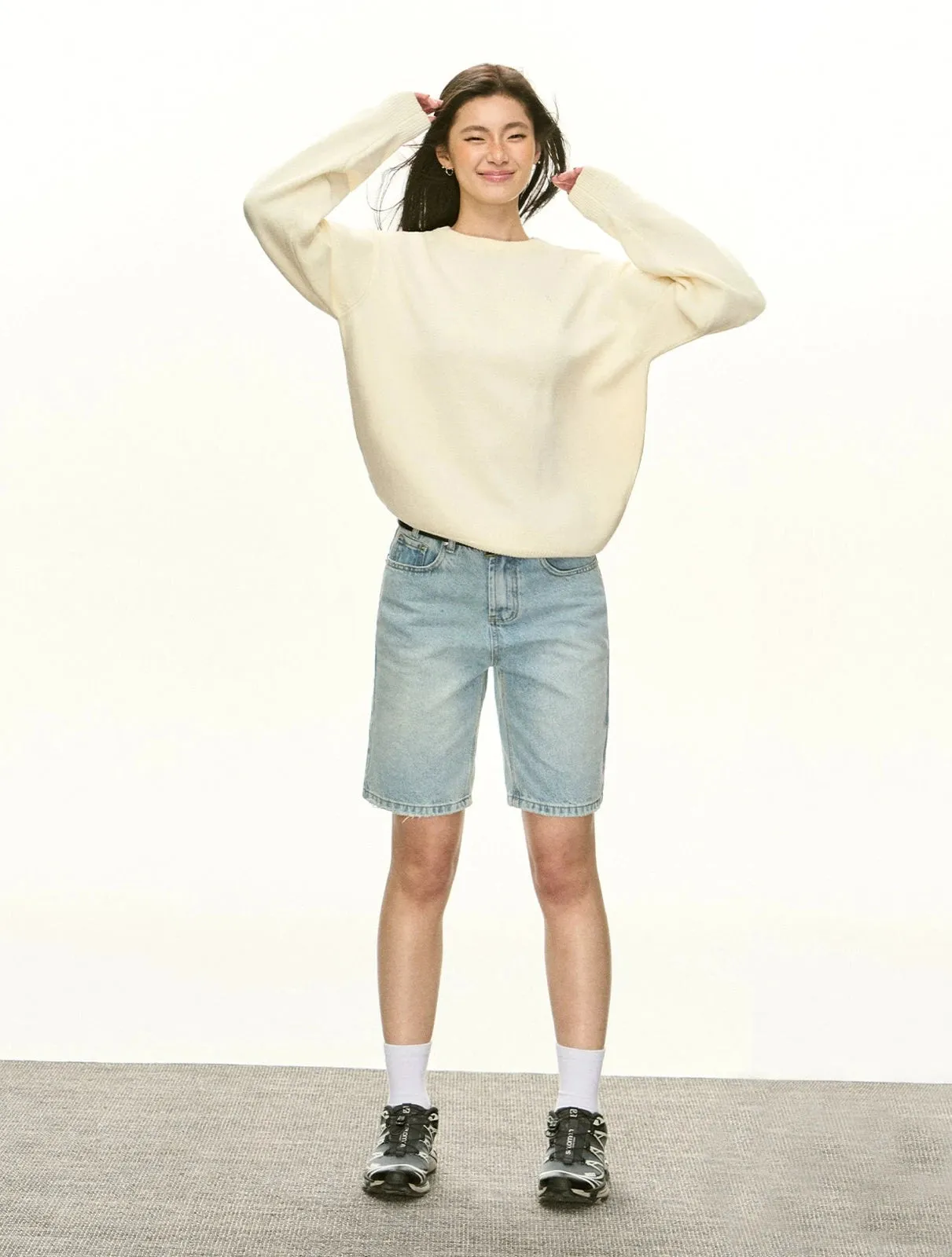 Oversized Crew Neck Lightweight Sweater