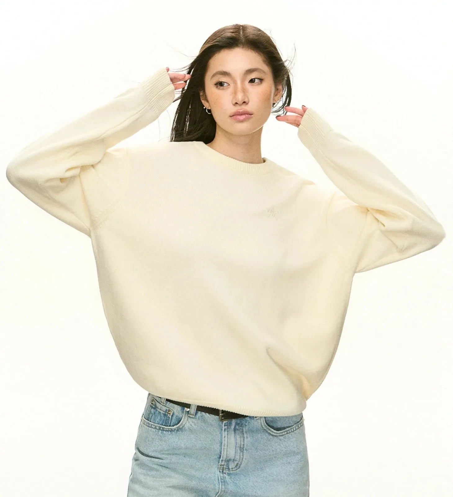 Oversized Crew Neck Lightweight Sweater