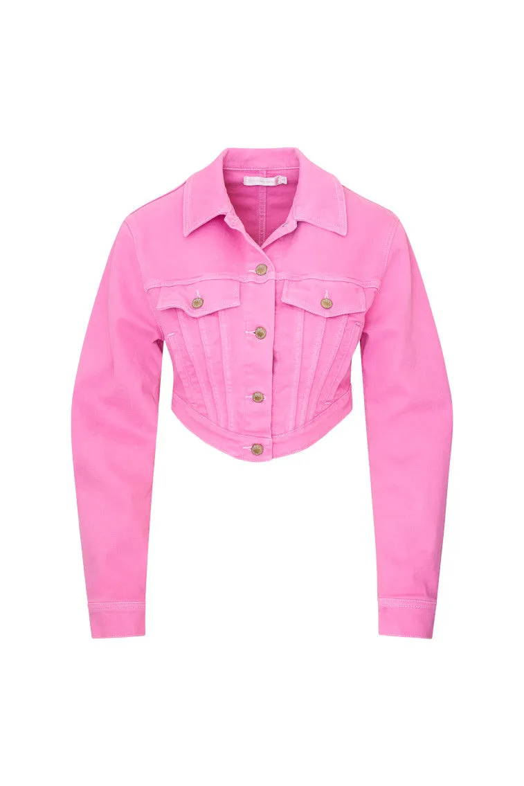 Paltro Cropped Corset Denim Jacket