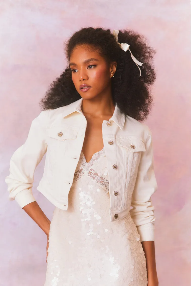 Paltro Cropped Corset Denim Jacket