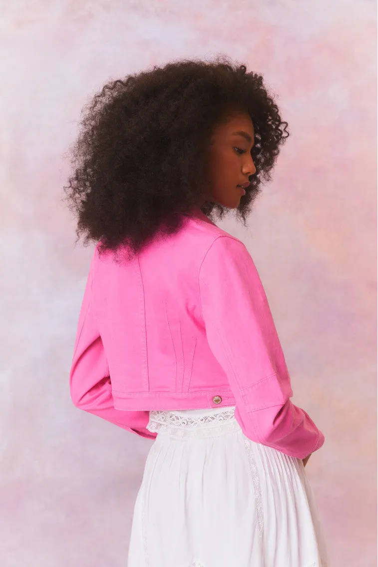 Paltro Cropped Corset Denim Jacket