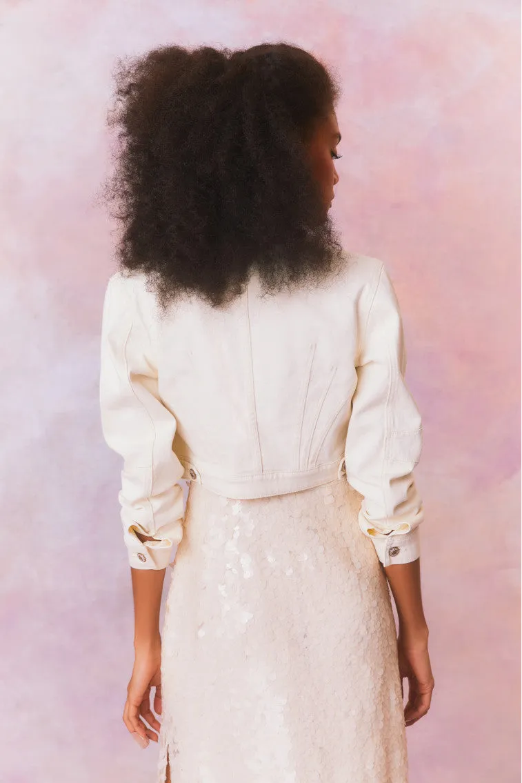 Paltro Cropped Corset Denim Jacket