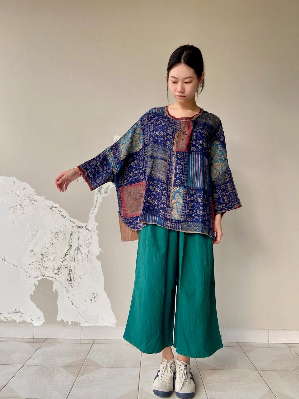 Patchwork Print Maxi Top