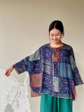 Patchwork Print Maxi Top
