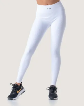 PRIME STATE RIBBED LEGGINGS - WHITE