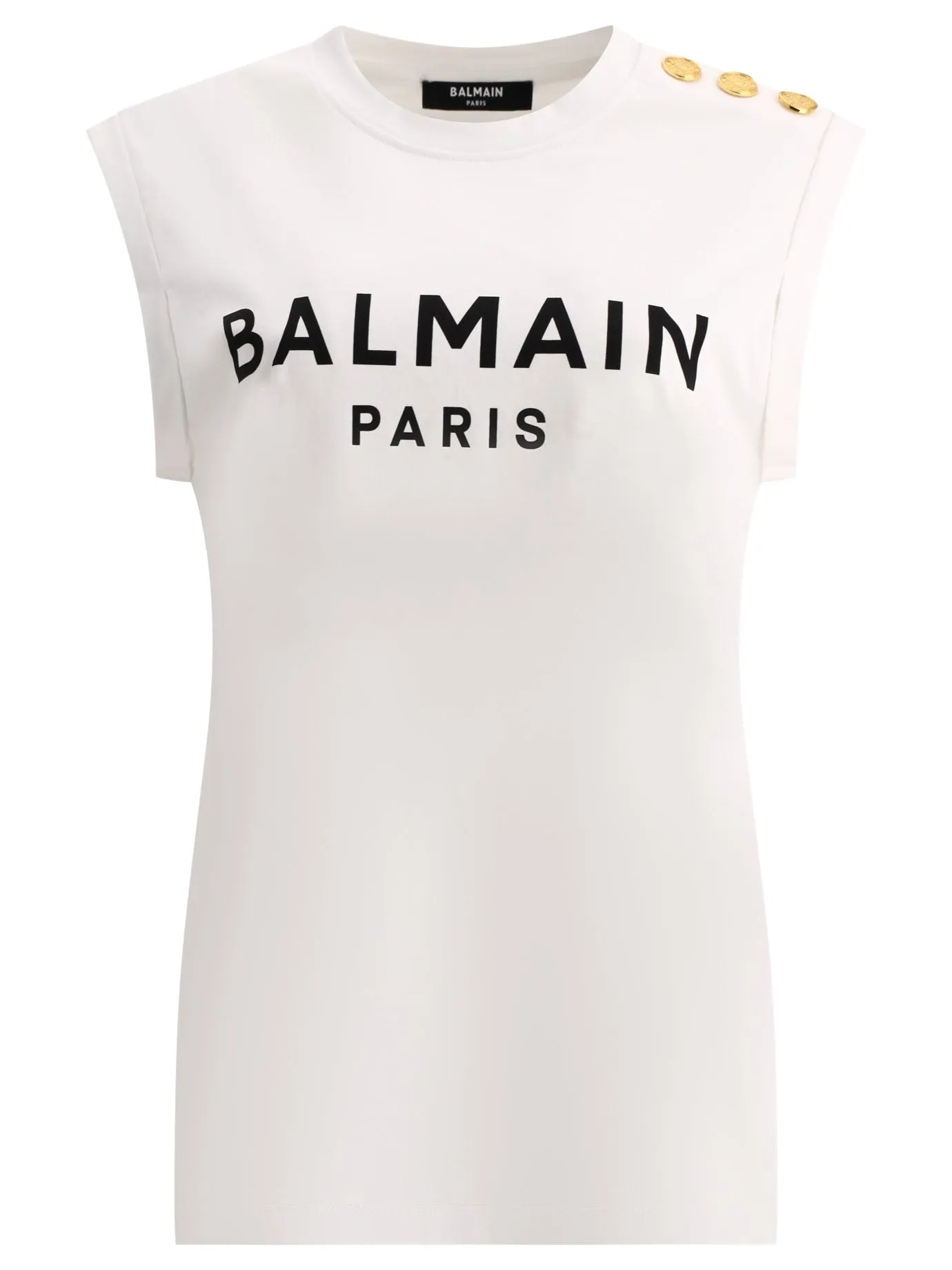 "BALMAIN" TANK TOP WITH BUTTONS