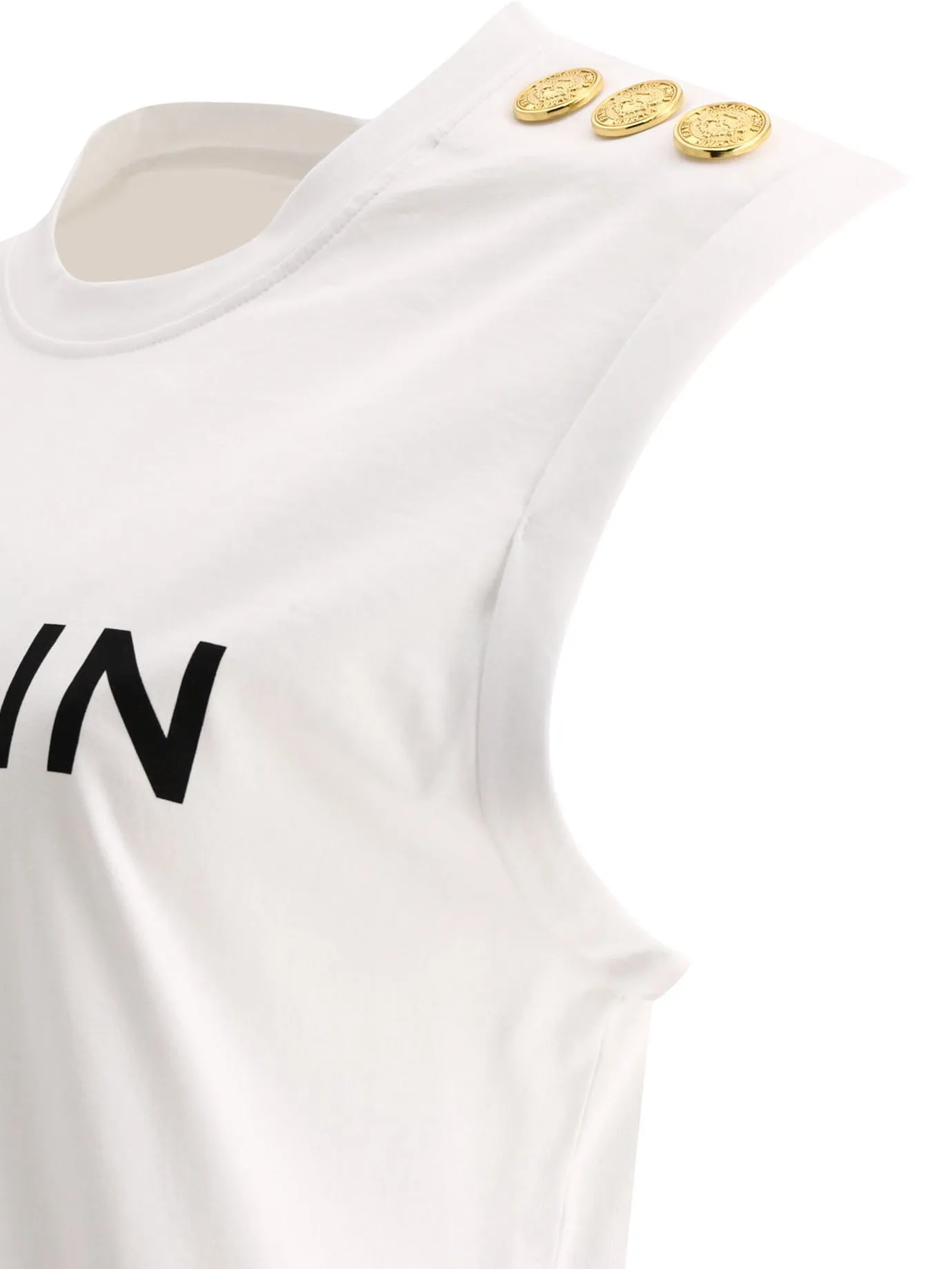 "BALMAIN" TANK TOP WITH BUTTONS