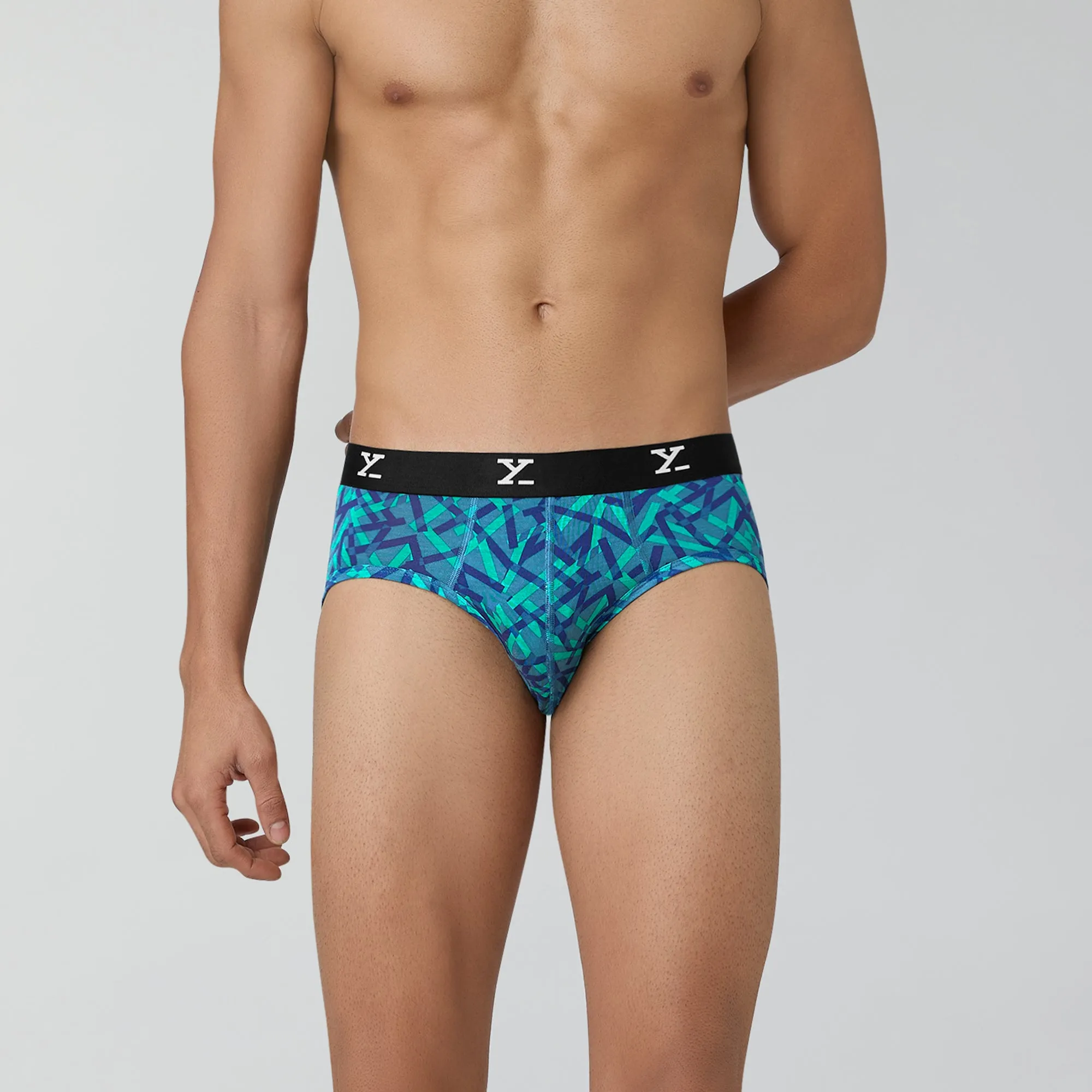 Shuffle Modal Briefs Aqua Strokes