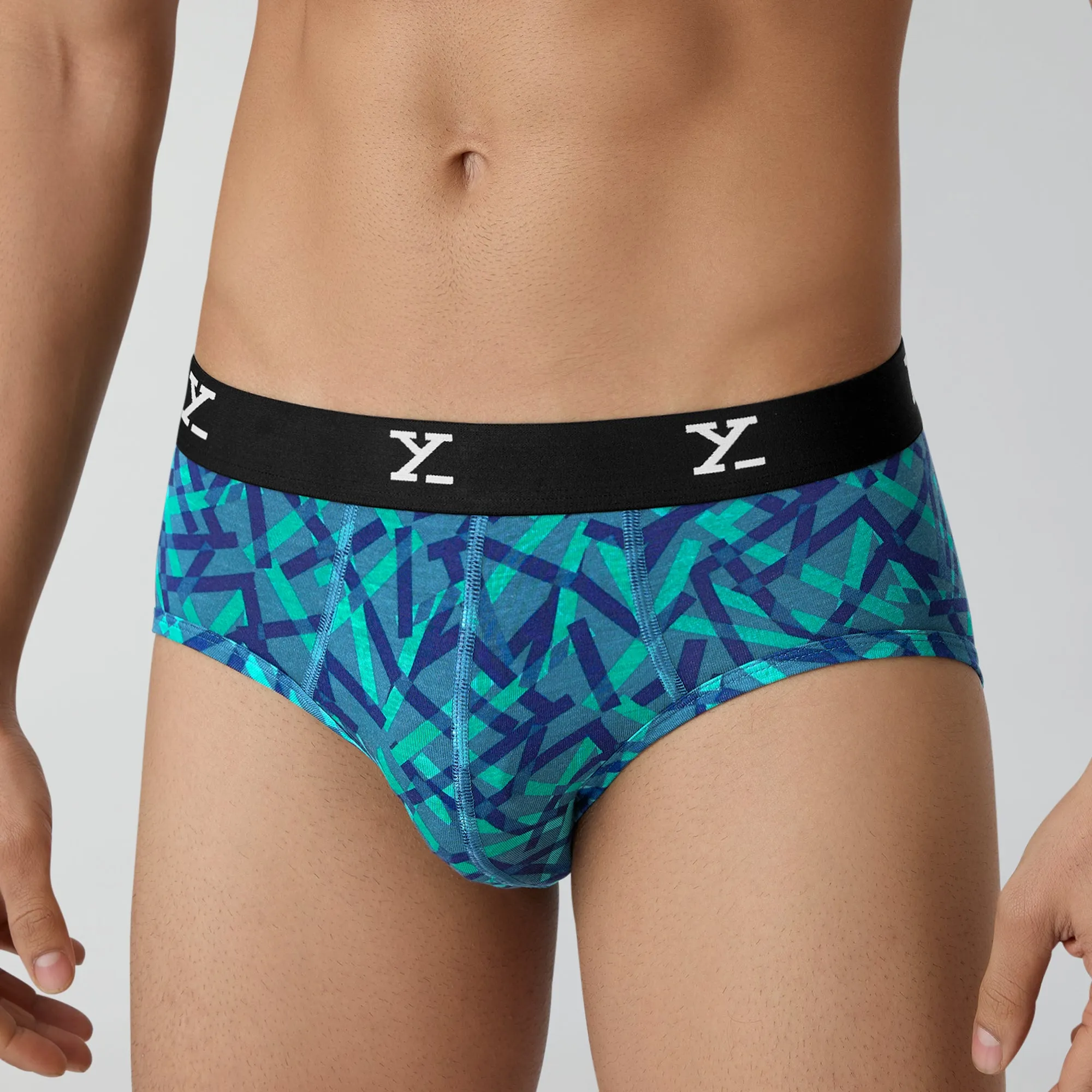 Shuffle Modal Briefs Aqua Strokes