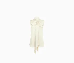 SLEEVELESS PUSSY-BOW SHIRT CHAMPAGNE