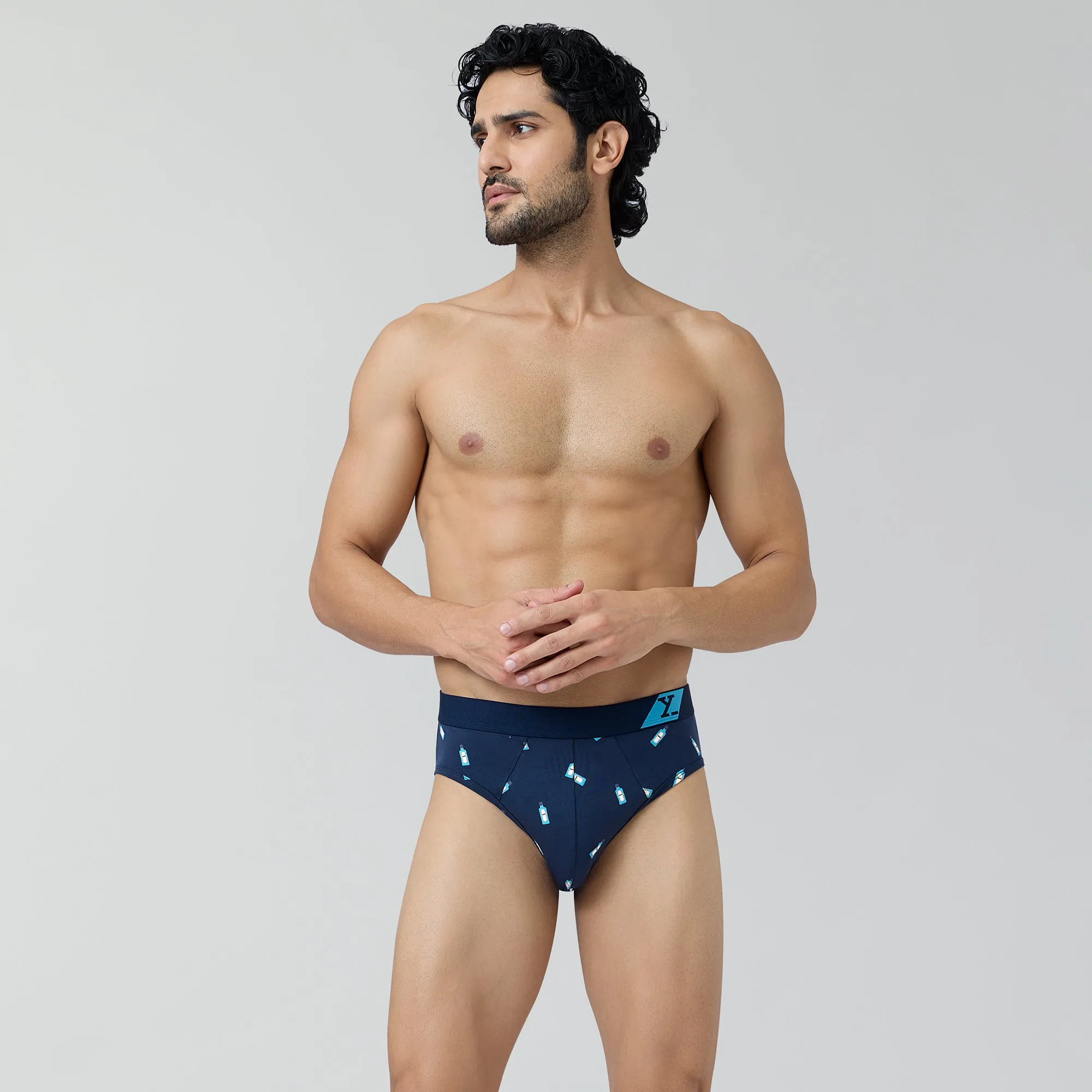 Splash Cotton Stretch Briefs Gin Blue