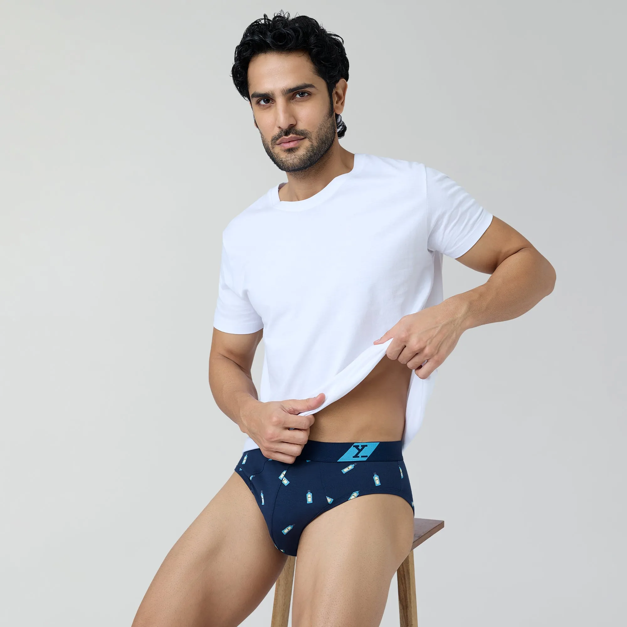 Splash Cotton Stretch Briefs Gin Blue