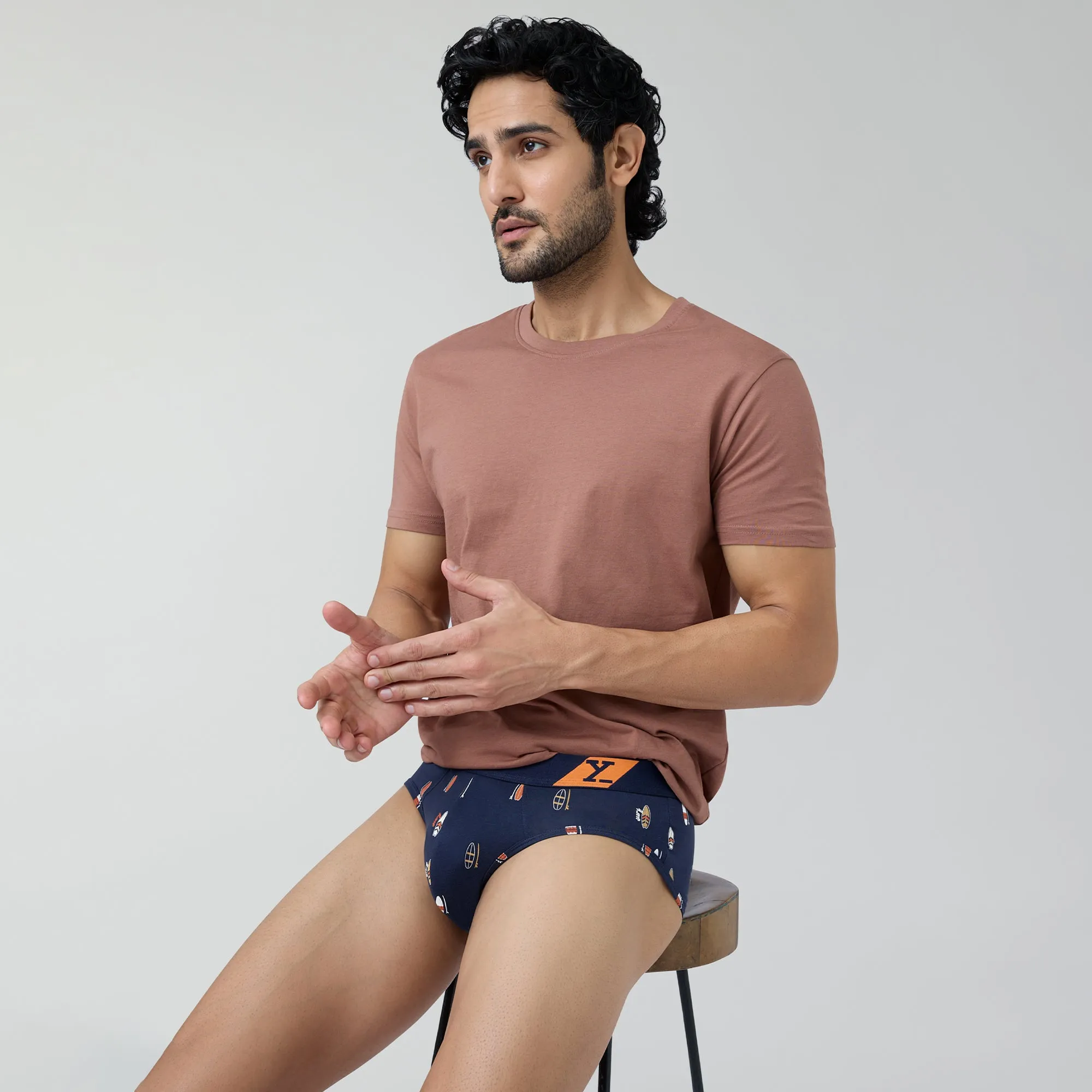 Splash Cotton Stretch Briefs Surfboard Blue