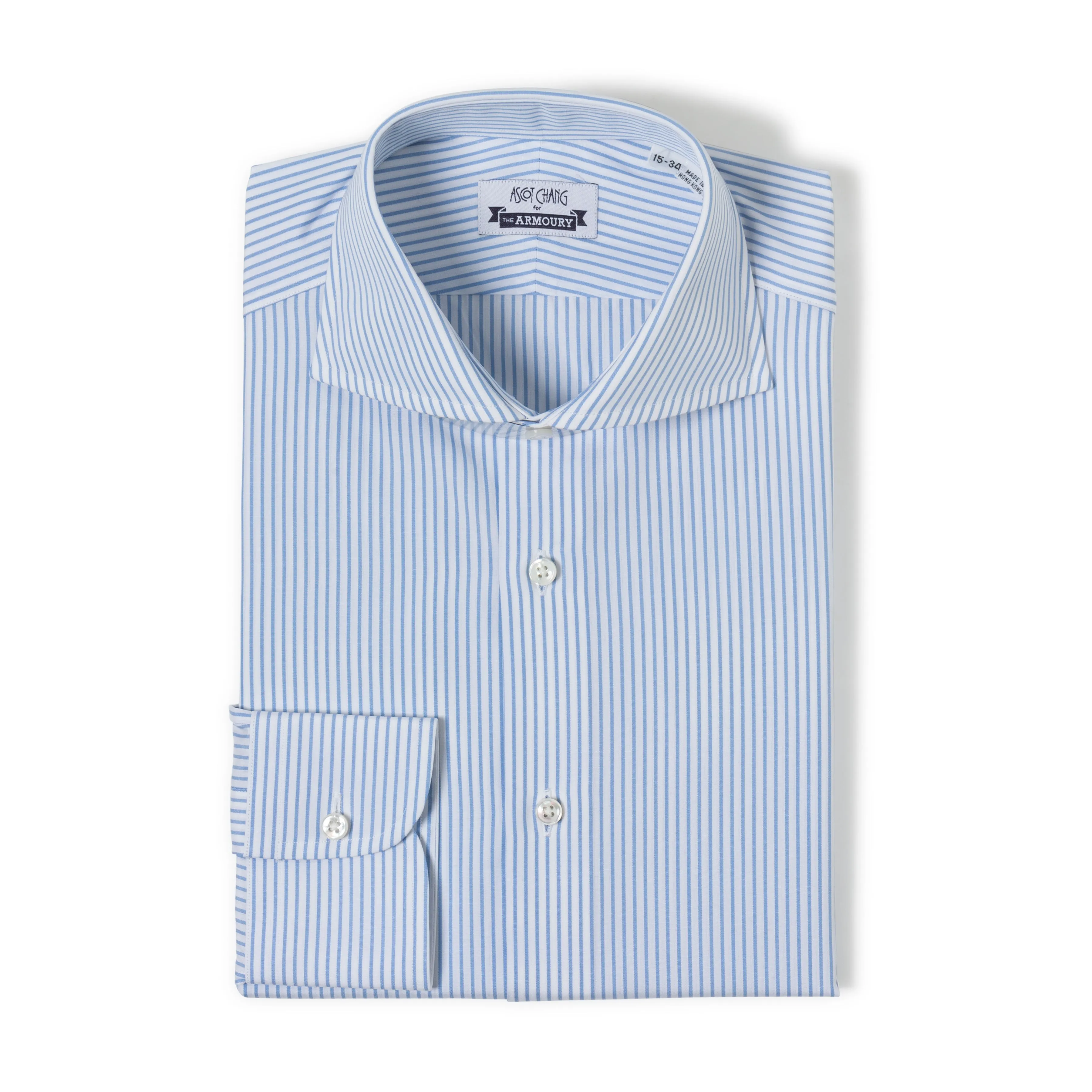 Stripe Spread Collar Shirt