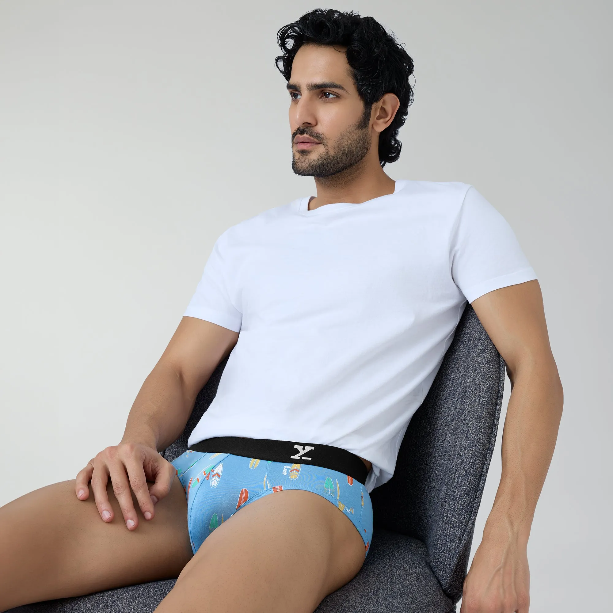 Surf Cotton Stretch Briefs Surfboard Blue