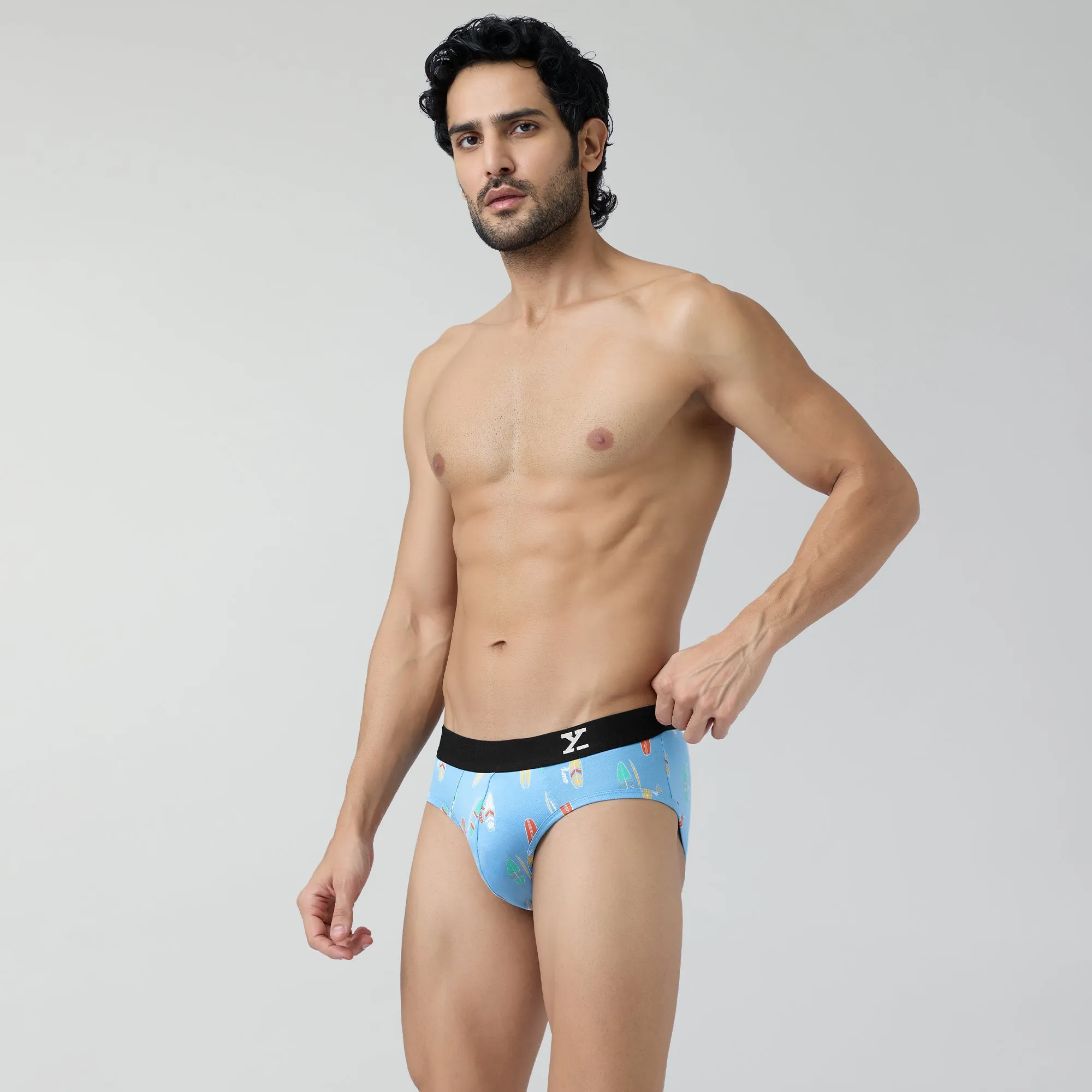 Surf Cotton Stretch Briefs Surfboard Blue