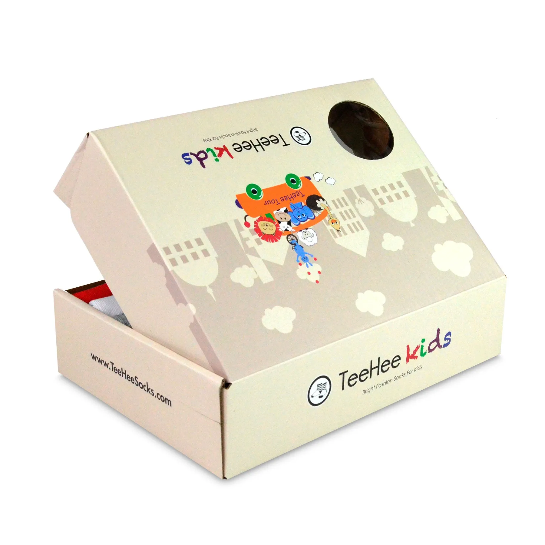 TeeHee Socks Kid's Casual Cotton Short Crew Vintage 18-Pack Gift Box (70846)