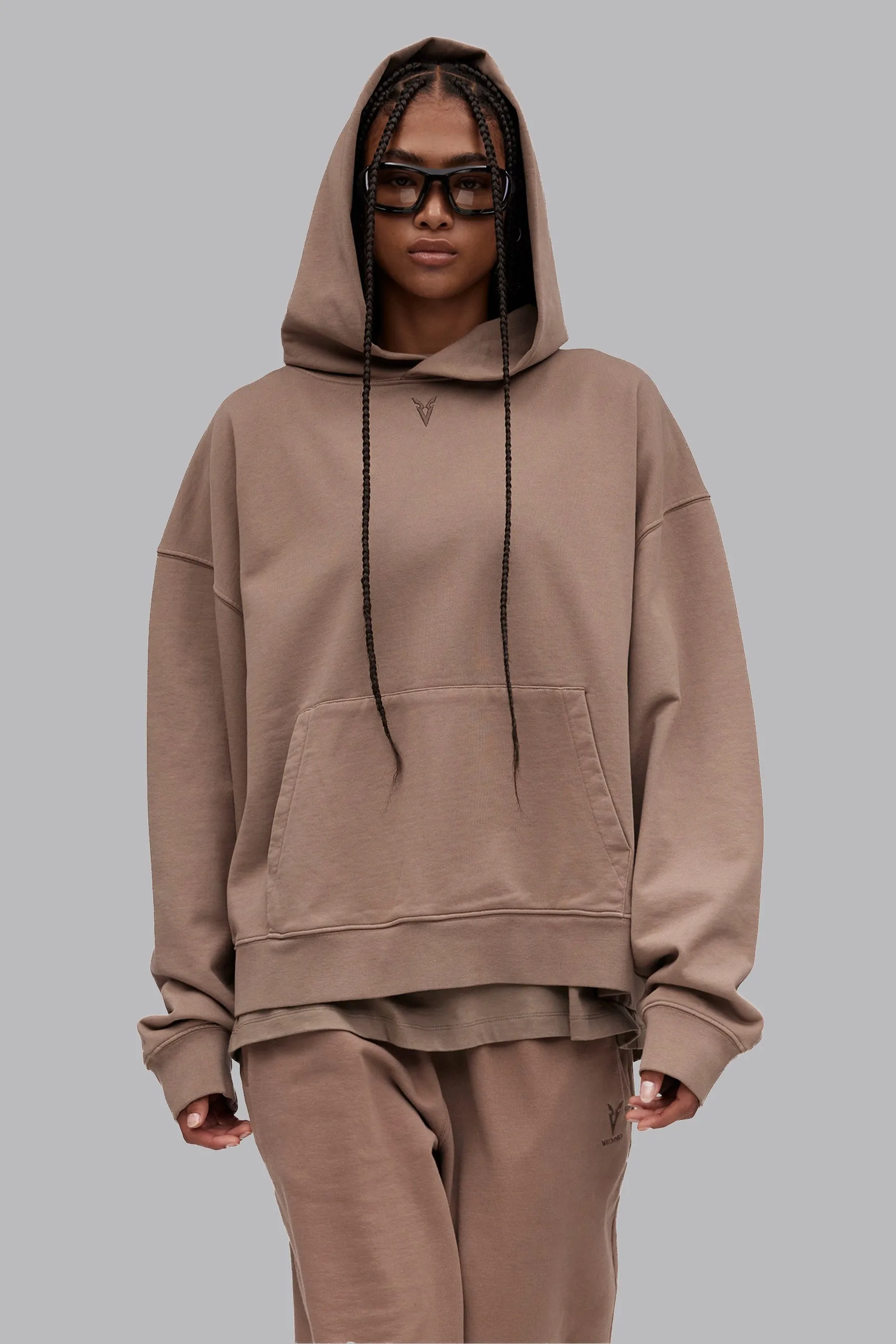 V_LYFE420 BOXY HOODIE - Tan