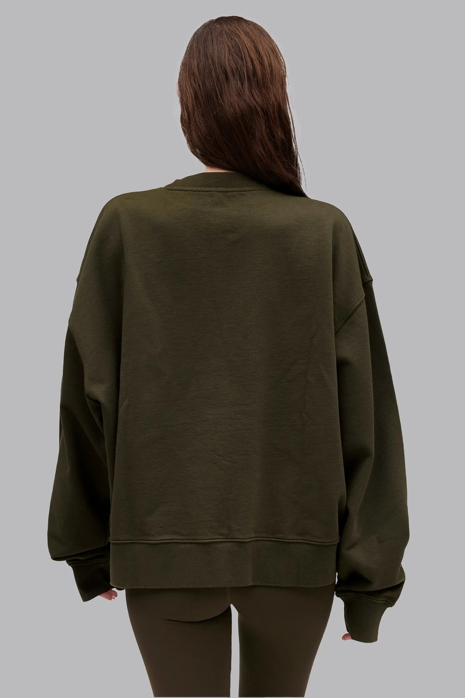 V_LYFE420 BOXY SWEATER - Khaki