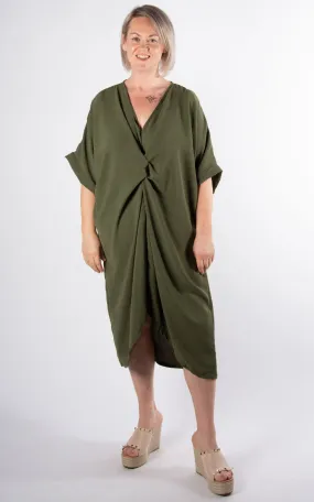 Whoopi V-neck Dress | Khaki