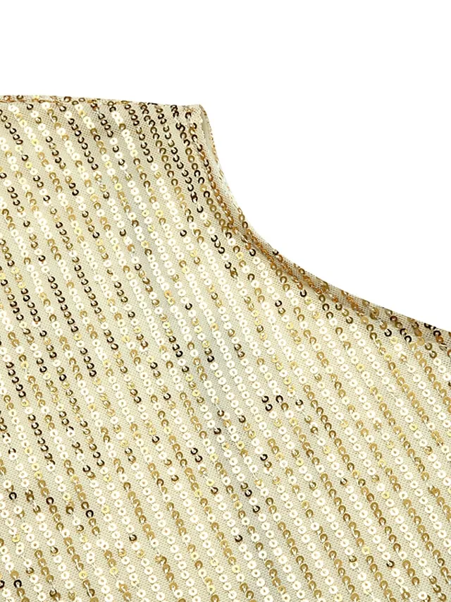 Women's Party Dress Sequin Dress Holiday Dress Shift Dress Short Mini Dress White Black Gold Long Sleeve Pure Color Sequins Fall Spring One Shoulder Stylish Hot Party Loose 2023