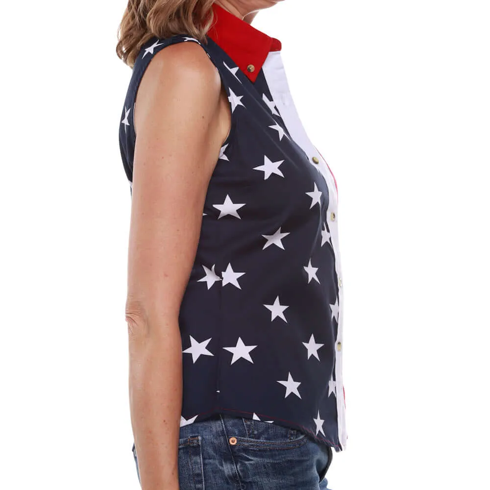 Women's Stars and Stripes 100% Cotton Sleeveless Top