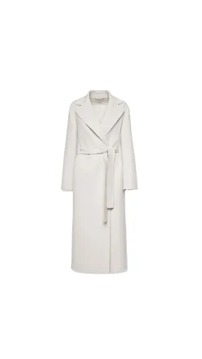 Wool Coat with Belt - Pearl Grey